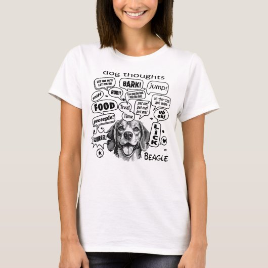犬の考え – Beagle Tシャツ (正面)