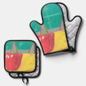 犬の耳とコショウ 鍋つかみ&鍋敷きセット (正面/裏面)