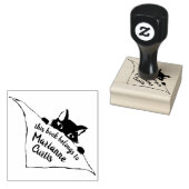 犬の耳を持った子猫蔵書票「この本は持っている」 ラバースタンプ (押印)