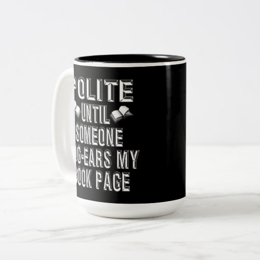 犬の耳本ユーモア ツートーンマグカップ (正面左)