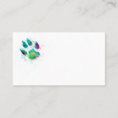 犬の肉印刷カラフル水色絵を描デザイン 名刺 (裏面)