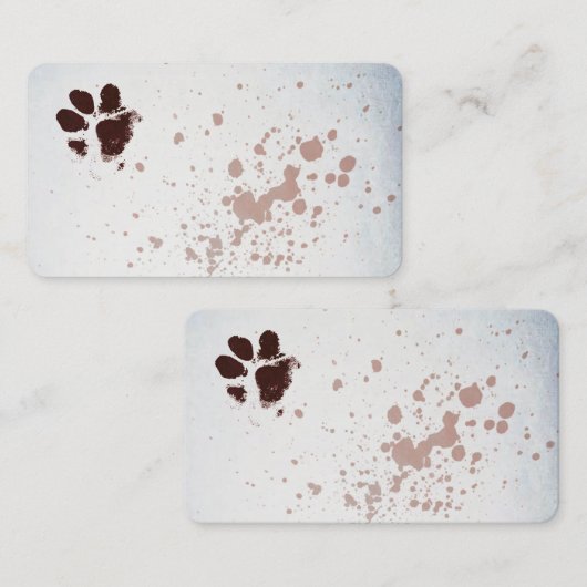 犬の肉印刷水色デザインセピア 名刺 (正面/裏面)