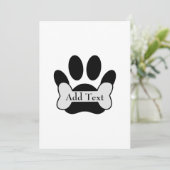 犬の肉球と骨のマグネット 招待状 (スタンド正面)