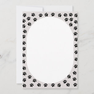 犬の肉球プリント オーバル型