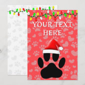 犬の肉球プリント サンタハット クリスマス ライト (正面/裏面)