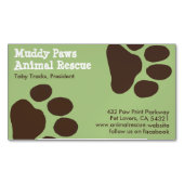 犬の肉足跡 – Pet Services マグネット名刺 (正面)