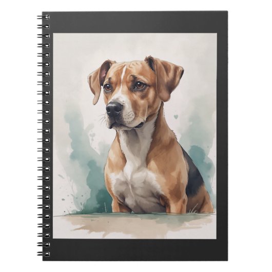 犬の肖像水彩画 ノートブック (正面)