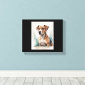犬の肖像 水彩画 キャンバスプリント (インサイチュ (ウッドフロア))