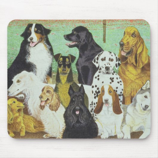 犬の腕時計 マウスパッド (正面)