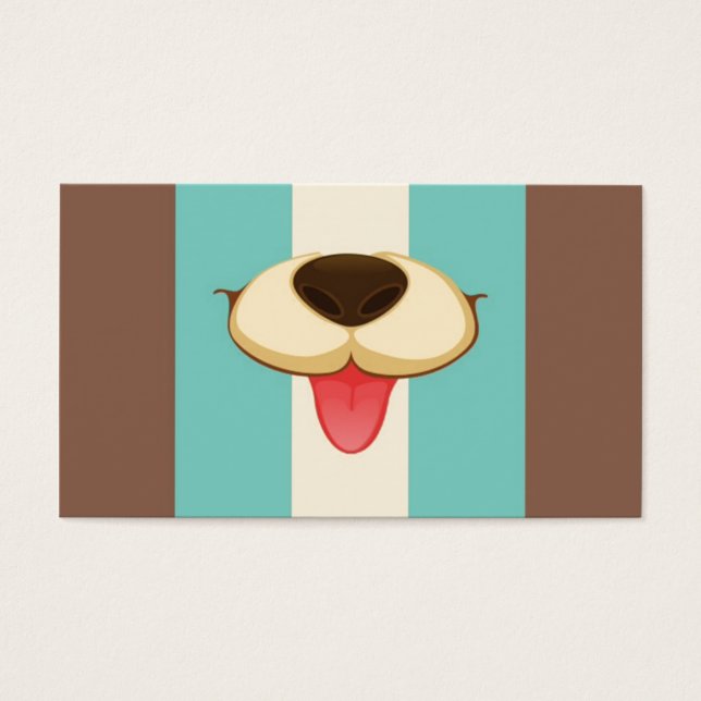 犬の舌、鼻オンヴィンテージレトロブルークリームブラウン (正面)