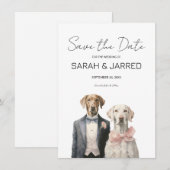 犬の花嫁と花婿の結婚式 セーブザデート (正面/裏面)