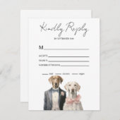 犬の花嫁と花婿 出欠カード (正面/裏面)