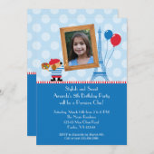 犬の芸術家の写真のBirtdayのフランスのな招待状 招待状 (正面/裏面)