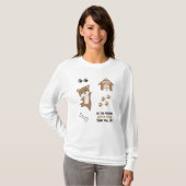 犬の茶色の子犬の足かわいいステッカーパック Tシャツ (正面フル)