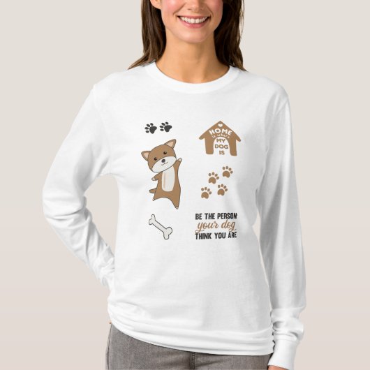 犬の茶色の子犬の足かわいいステッカーパック Tシャツ (正面)