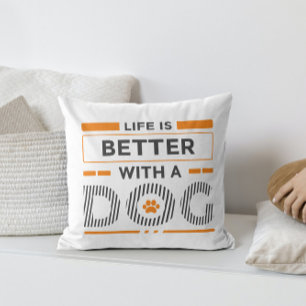 犬の蜜柑とモダン灰色の方が好い クッション