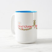 犬の行った本屋の大きなコーヒーマグ ツートーンマグカップ (正面左)