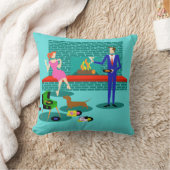 犬の装飾用クッションが付いているレトロのカップル クッション (ブランケット)