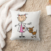 犬の装飾用クッションを持つ棒の姿の獣医 クッション (ブランケット)