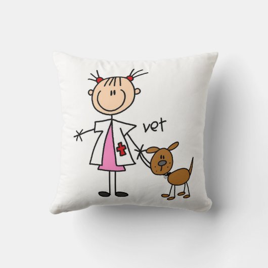 犬の装飾用クッションを持つ棒の姿の獣医 クッション (裏面)