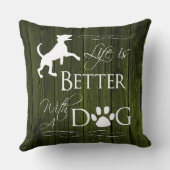 犬の装飾用クッション – 緑 クッション (裏面)