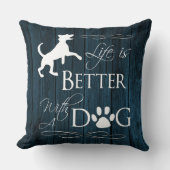 犬の装飾用クッション – 青 クッション (正面)