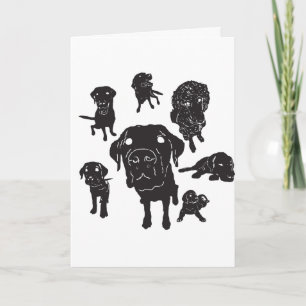 犬の見出しカードw/Customメッセージ! サンキューカード