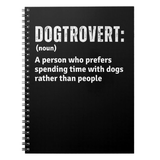 犬の親のおもしろい内向的な定義 ノートブック (正面)