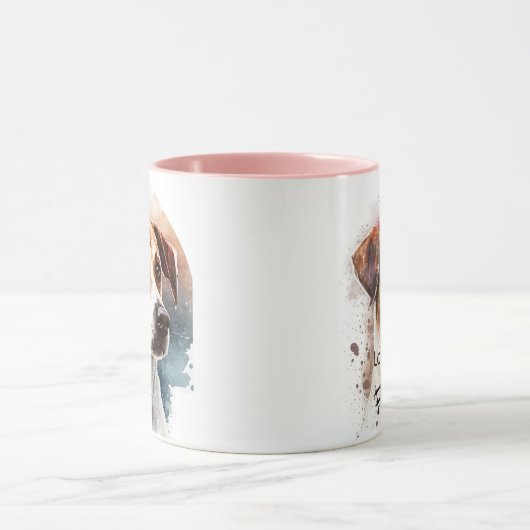 犬の親のカスタマイズ親愛可能なペット名 マグカップ (中央)