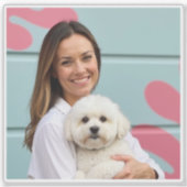 犬の親カスタム用のペットの写真ギフトステッカーのアップロード シール (正面)