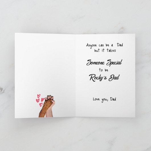 犬の親父としての私の人生の円グラフ サンキューカード (内部)