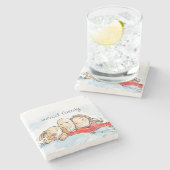 犬の親 ストーンコースター (横)