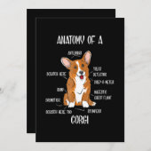 犬の解剖学、かわいいウェルシュコーギー子犬の生物学の贈り物。 シーズンカード (正面/裏面)