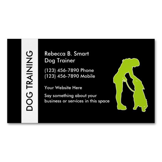 犬の訓練の名刺の磁石 マグネット名刺 (正面)