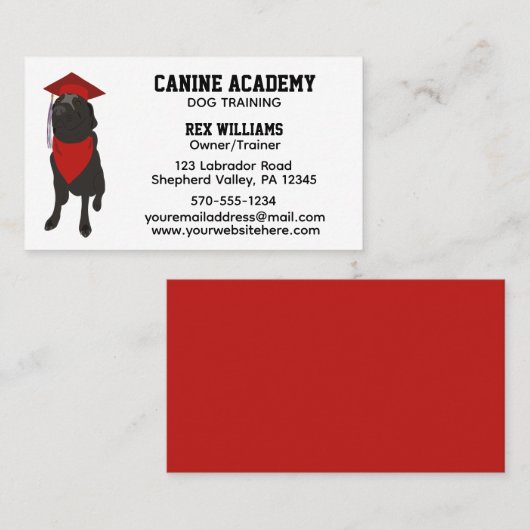 犬の訓練トレーナー服従学校 名刺 (正面/裏面)