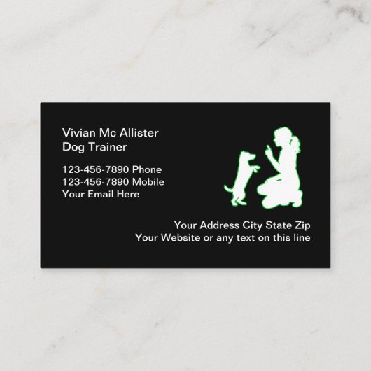 犬の訓練プロフェッショナル 名刺 (裏面)