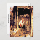 犬の訓練ヴィンテージ絵画ファインアート ポストカード (正面/裏面)