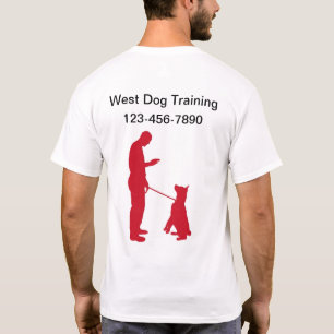 犬の訓練用ロゴのビジネスワークシャツ Tシャツ