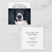 犬の訓練者または行動主義者 スクエア名刺 (正面/裏面)