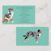 犬の訓練、ペット座ってオーストラリアの羊飼い 名刺 (正面/裏面)