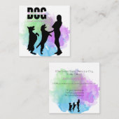 犬の訓練/犬のトレーナー スクエア名刺 (正面/裏面)