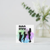 犬の訓練/犬のトレーナー スクエア名刺 (スタンド正面)