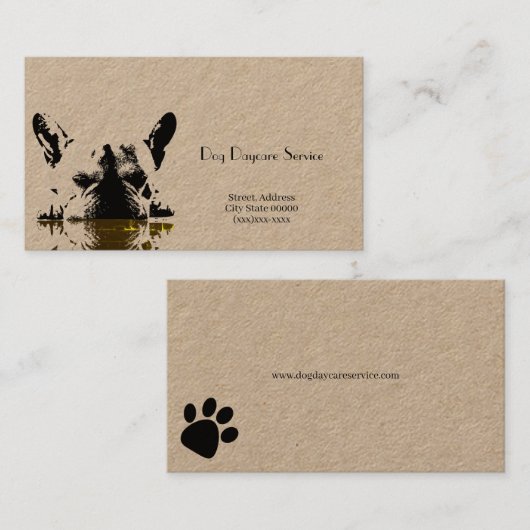 犬の託児所サービス 名刺 (正面/裏面)
