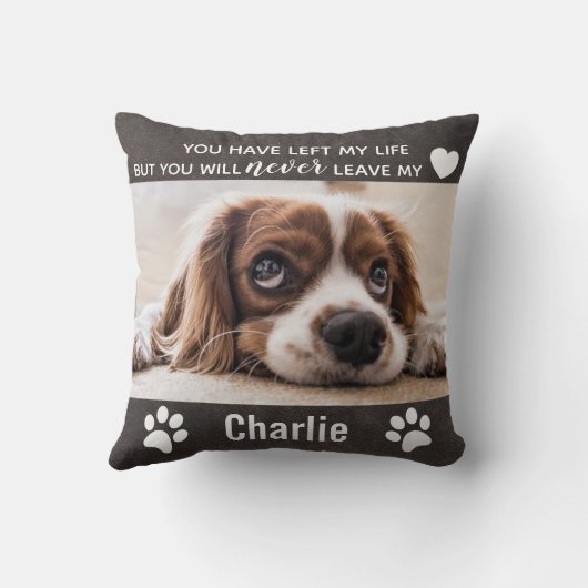 犬の記念カスタムペット写真 クッション (裏面)