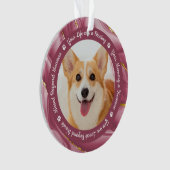 犬の記念バラ金ゴールドパーソナライズされた2ペット写真 オーナメント (正面)