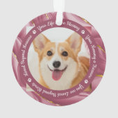 犬の記念バラ金ゴールドパーソナライズされた2ペット写真 オーナメント (裏面)