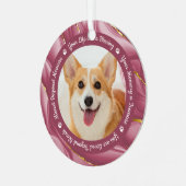 犬の記念バラ金ゴールドパーソナライズされた2ペット写真 メタルオーナメント (正面左)