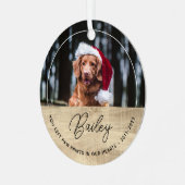犬の記念写真クリスマス メタルオーナメント (正面左)