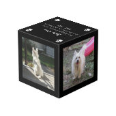 犬の記念写真 フォトキューブ (裏面アングル)