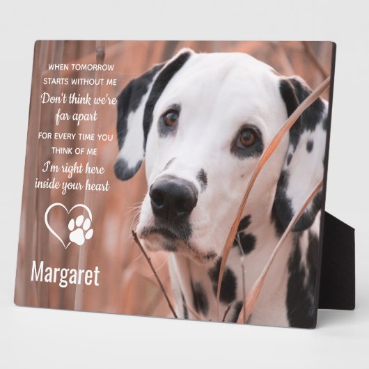 犬の記念品 – ペットロス記念記念キープサケ フォトプラーク (側面)